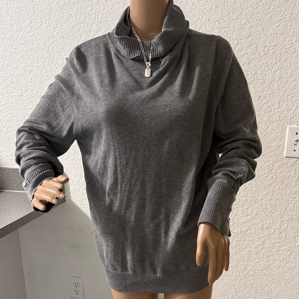 Gray Turtleneck Sweater